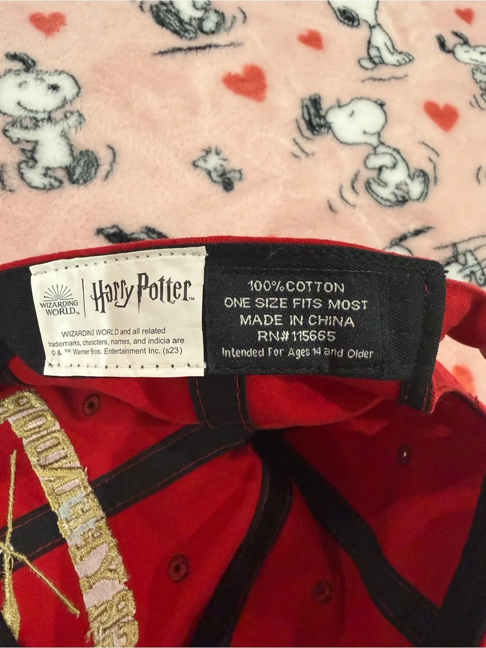 Warner Bros. Gryffindor Red Baseball Hat with Gold Embroidery
